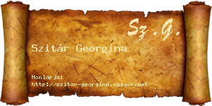 Szitár Georgina névjegykártya